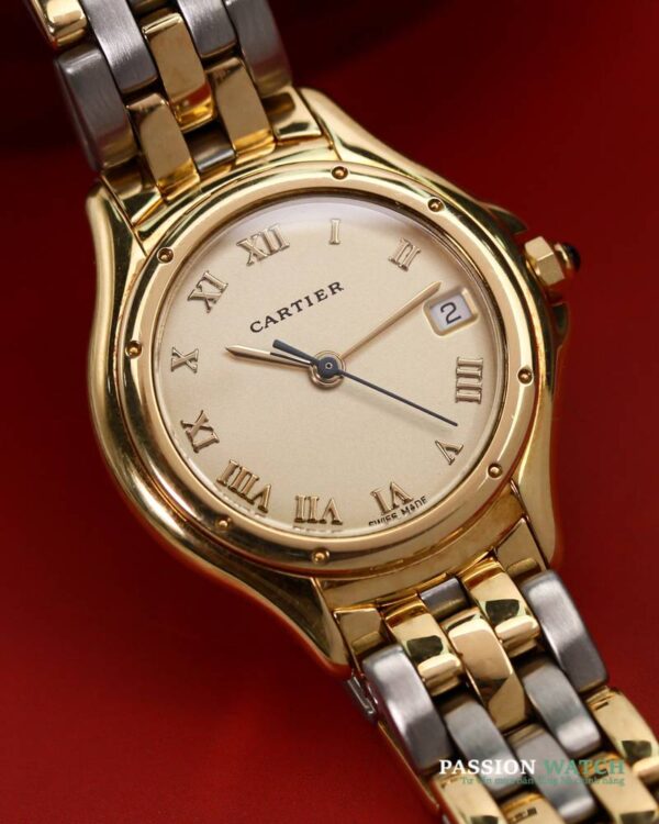 Cartier Cougar 18K Yellow Gold Steel Ladies Watch 117000 26mm
