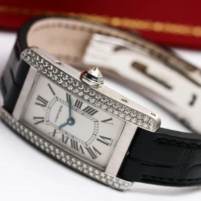 dong ho cartier tank americaine 18k white gold 1713 5 | Passion Watch