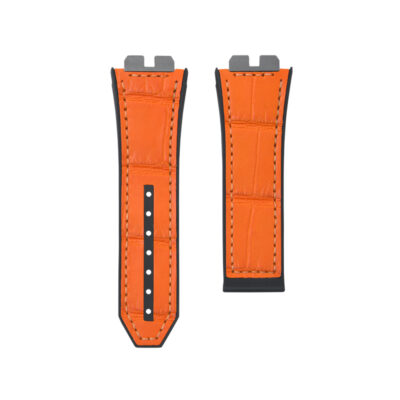 Dây Cao Su Bọc Da Cá Sấu Cho Hublot Bigbang Unico 411 414 (45mm) Orange