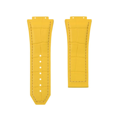 Dây Cao Su Cho Hublot Bigbang Spirit 601 (45mm) Vân Cá Sấu Yellow