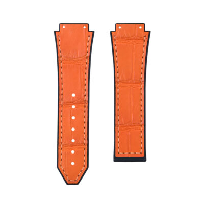Dây Cao Su Bọc Da Cá Sấu Cho Hublot Classic Fusion (42/45mm) Orange