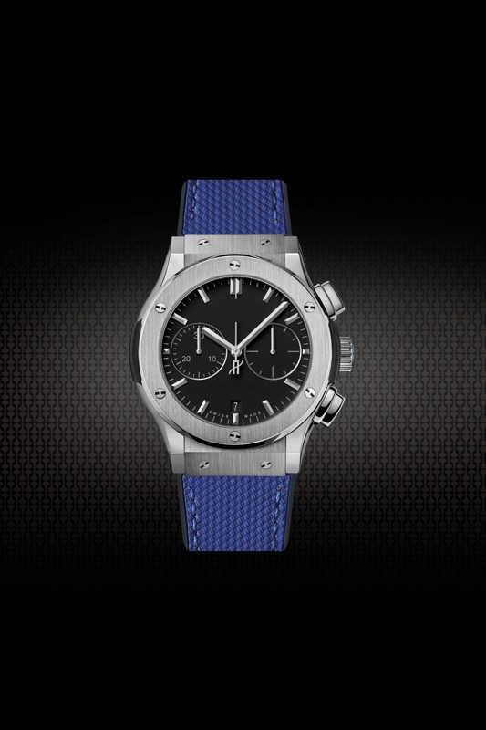 day-cao-su-cho-hublot-classic-fusion-chronograph-42-45mm-grid-blue-2 39df636b52 | Passion Watch