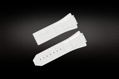 Dây Cao Su Cho Hublot Bigbang Spirit 641 647 (42mm) Vân Cá Sấu White