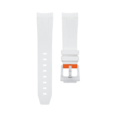 Dây Cao Su Cho Omega Seamaster Planet Ocean 600M 2012 (45.5mm) White/Orange