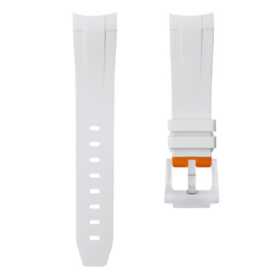 Dây Cao Su Cho Omega Seamaster Planet Ocean 600M 2016 (45.5mm) White/Oarange