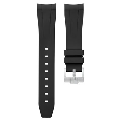 Dây Cao Su Cho Rolex Submariner 126610 - 124060 - 126613 (Khóa đơn) Black