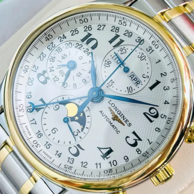 longines master collection l2 673 5 78 7 like new 6 Cận cảnh mặt số màu trắng Longines Master Collection L2.673.5.78.7 Like New