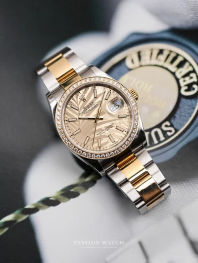 rolex datejust 36 126283 mat so la co vang vanh kim cuong custom 2 rolex datejust 36 126283 mat so la co vang vanh kim cuong custom 2 | Passion Watch