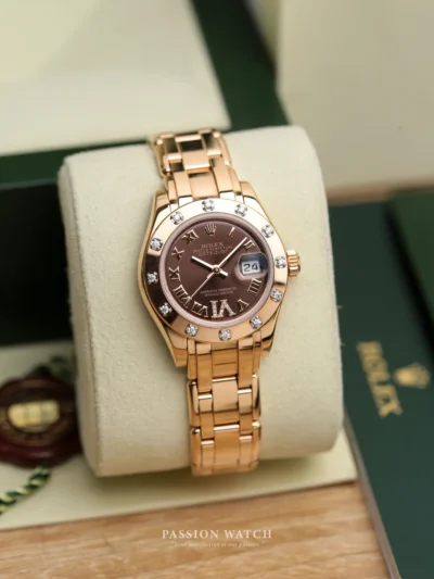 Rolex Pearlmaster 29 80315 Mặt Số Chocolate Cọc Số La Mã Fullset 2013 - Passion Watch