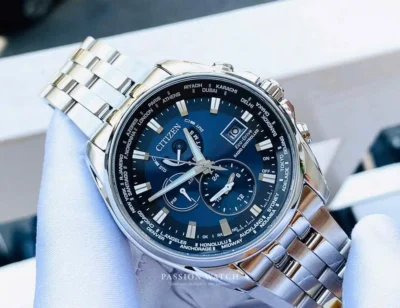 citizen eco drive at9031 52l 1 Đồng Hồ Nam Citizen Eco-Drive AT9031-52L mặt số màu xanh dương, dây vỏ thép không gỉ
