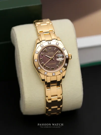 Rolex Pearlmaster 29 80318 Mặt Số Xà Cừ Tím Cọc Số La Mã | Passion Watch
