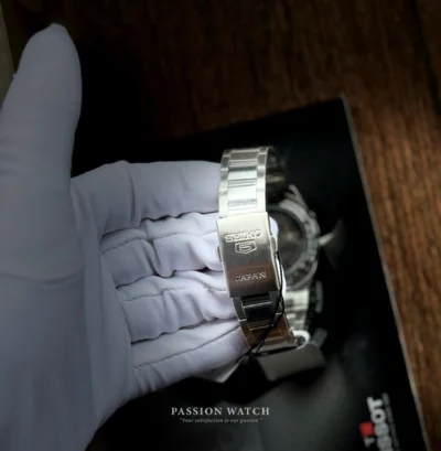 Dây thép không gỉ Đồng hồ Seiko 5 SNKC51J1 mặt số màu xanh dương