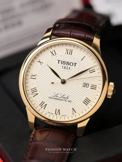 dong ho tissot le locle powermatic 80 t006 407 36 263 00 t0064073626300 2 Đồng Hồ Tissot Le Locle Powermatic 80 T006.407.36.263.00 (T0064073626300) mặt số màu vàng, vỏ mạ vàng GOLD