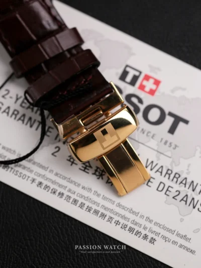 dong ho tissot le locle powermatic 80 t006 407 36 263 00 t0064073626300 8 Khóa gập mạ vàng của đồng hồ Tissot Le Locle Powermatic 80 T006.407.36.263.00 (T0064073626300) - New, Fullbox