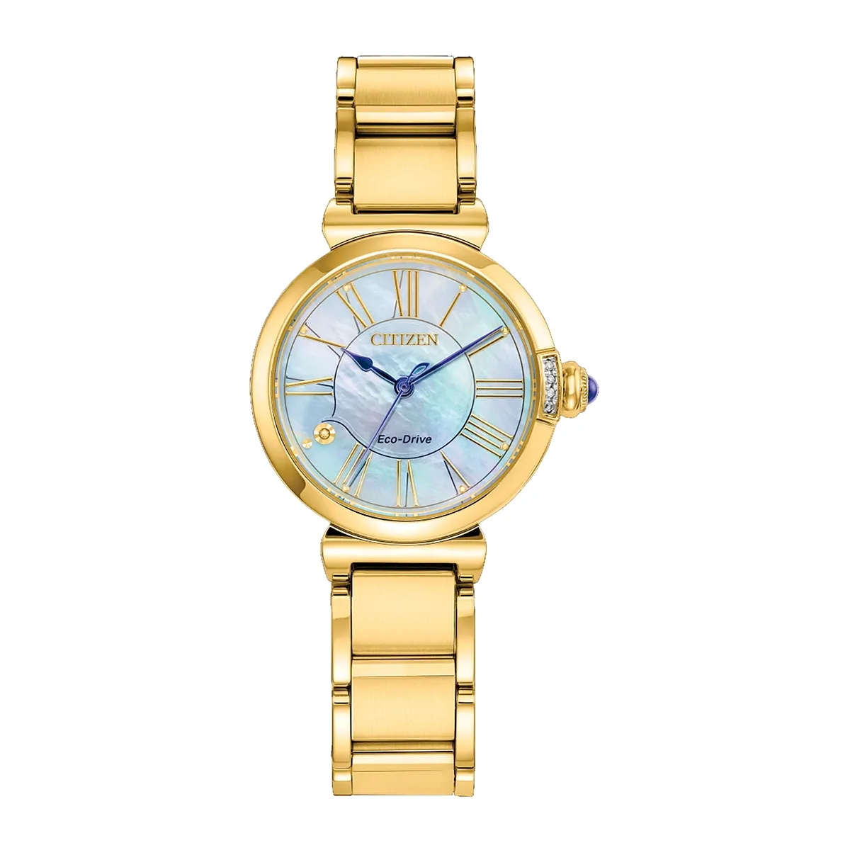 dong-ho-citizen-l-mae-em1062-57d Đồng Hồ Nữ Citizen L Mae EM1062-57D mặt xà cừ, dây vỏ mạ vàng